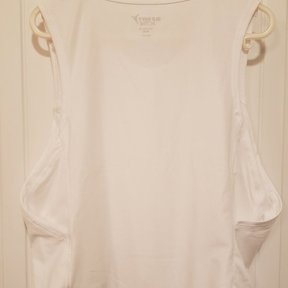 Old Navy Girls BREATHE ON side wrap tank top, White, size medium (8) - Picture 2 of 4